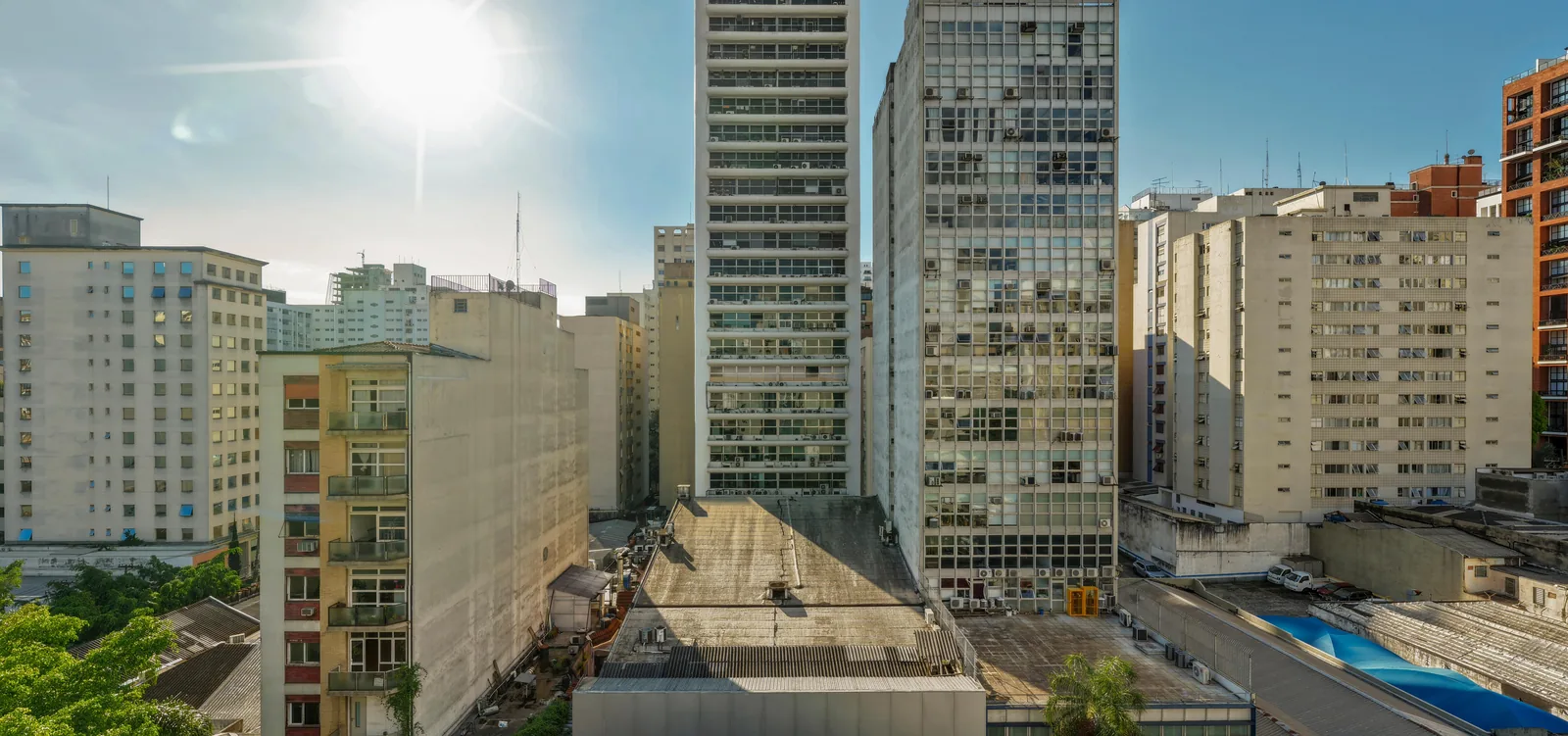 Simulação da vista do 8º andar do Nex One Galeria Jardins para a Rua Augusta, finais 6 e 7 - imagem simulada pela One Innovation