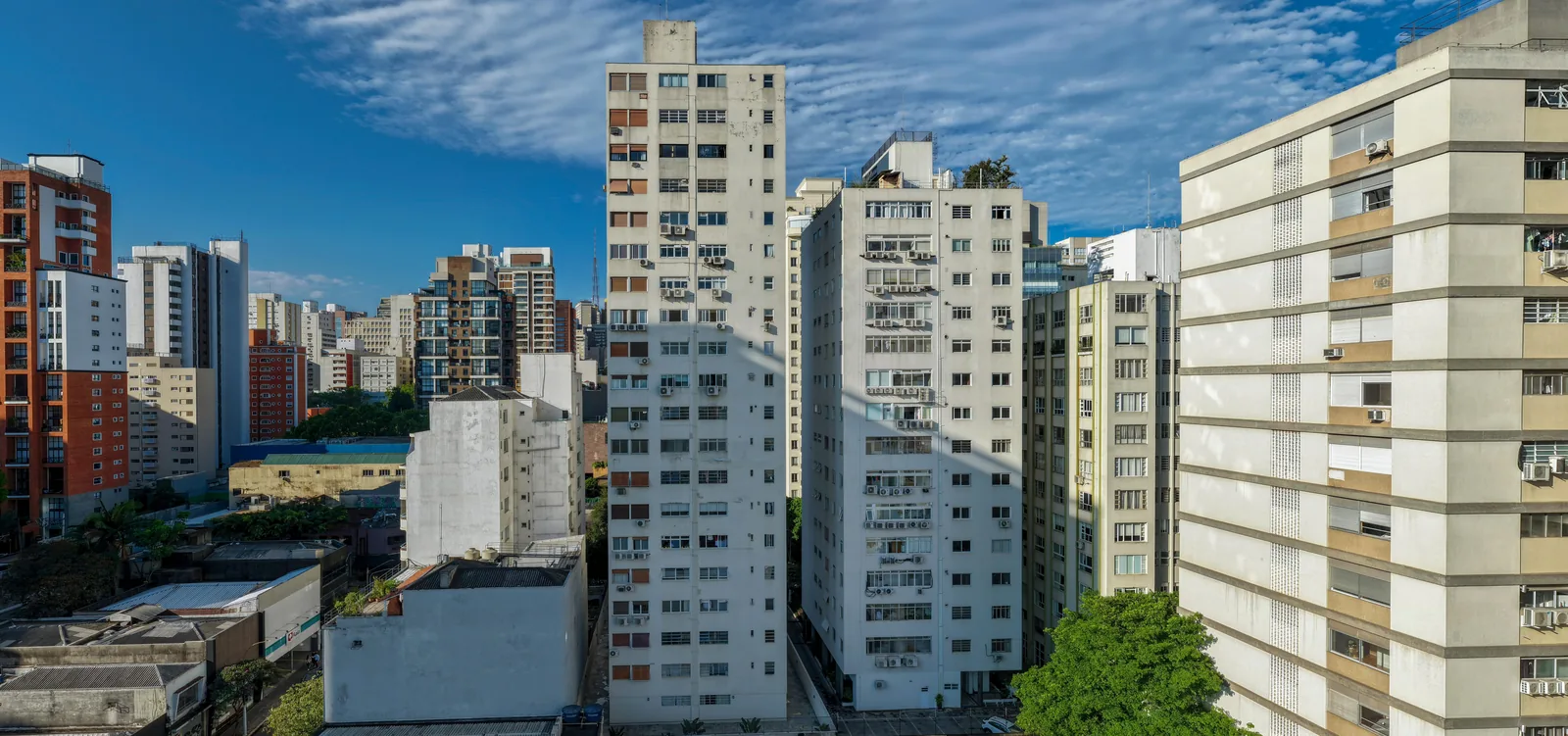 Simulação da vista do 12º andar do Nex One Galeria Jardins para a Alameda Tietê, finais 8 a 18 - imagem simulada pela One Innovation