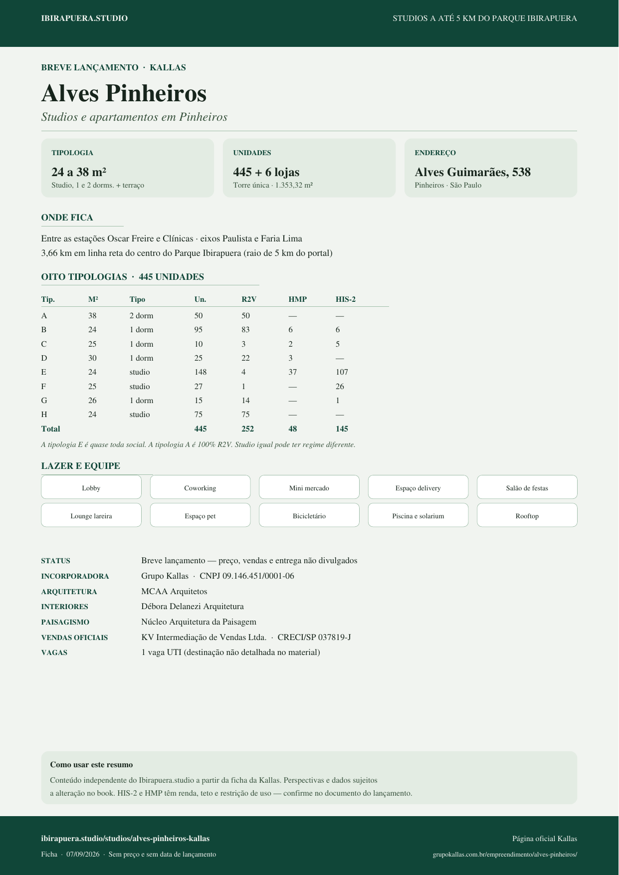 Infográfico Alves Pinheiros — Ibirapuera.studio