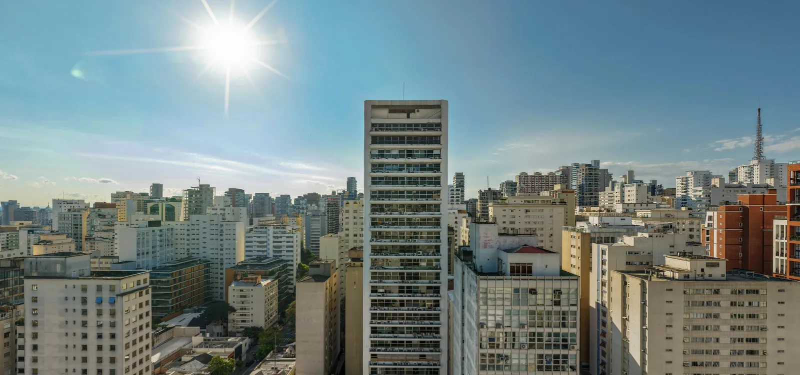 Simulação da vista do 20º andar do Nex One Galeria Jardins para a Rua Augusta, finais 6 e 7 - imagem simulada pela One Innovation