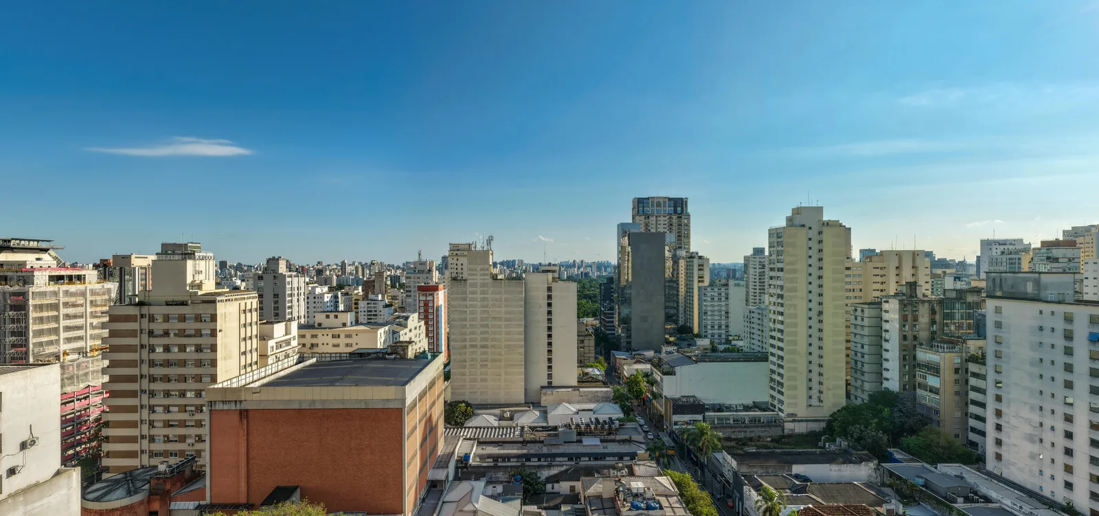 Simulação da vista do 16º andar do Nex One Galeria Jardins para a Alameda Lorena, finais 1 a 5 e 19 a 24 - imagem simulada pela One Innovation