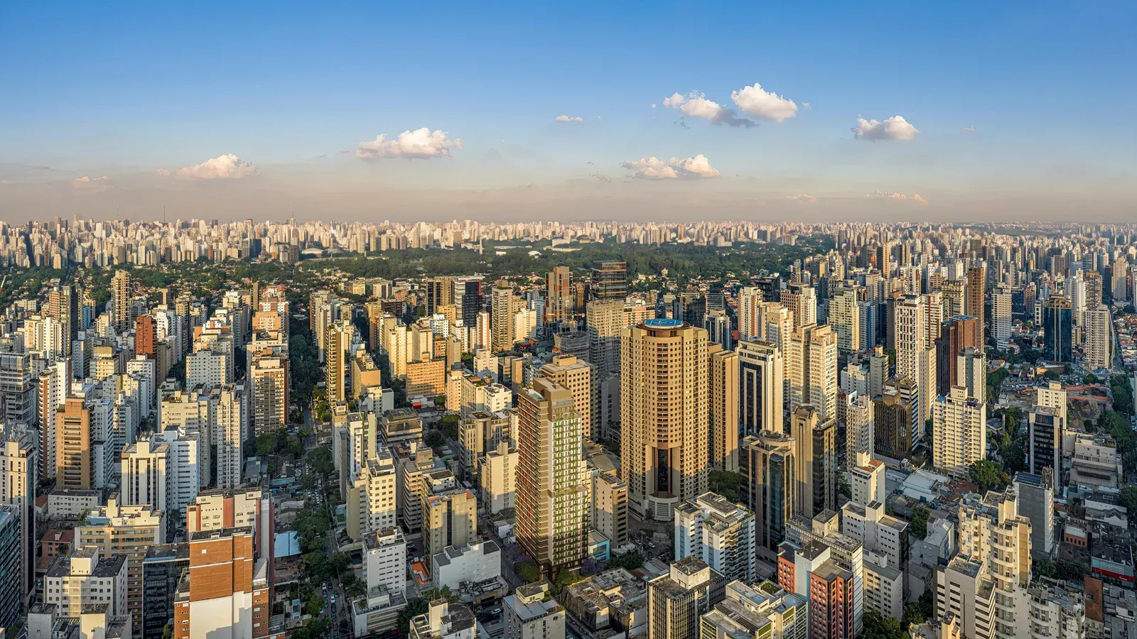 Vista aérea do entorno do Nex One Bandeira Paulista, no Itaim Bibi