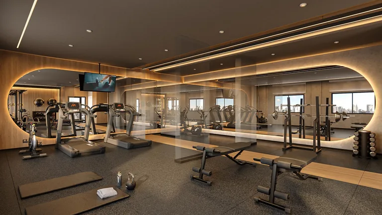 Fitness club do Nex One Galeria Jardins - perspectiva ilustrada