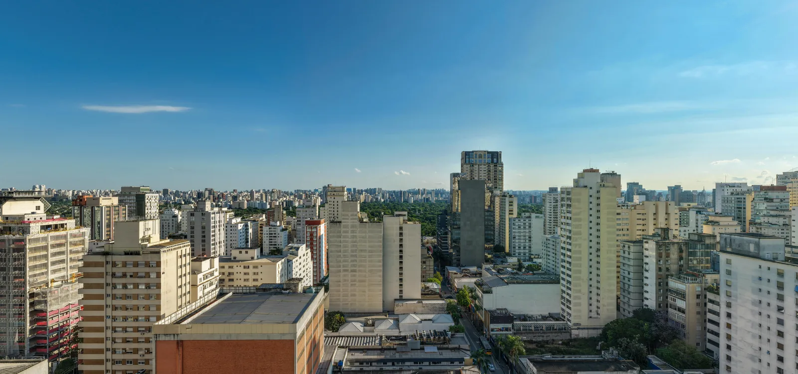 Simulação da vista do 20º andar do Nex One Galeria Jardins para a Alameda Lorena, finais 1 a 5 e 19 a 24 - imagem simulada pela One Innovation