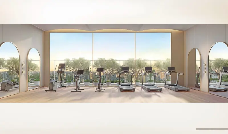 Zen Apartments Cyrela — fitness, perspectiva ilustrada